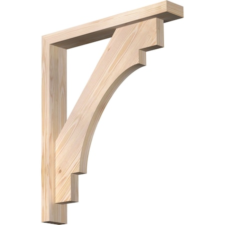 Ekena Millwork Merced Block Smooth Bracket w/ Offset Brace, Douglas Fir, 3 1/2"W x 22"D x 26"H BKT0402X22X26MRC05SDF